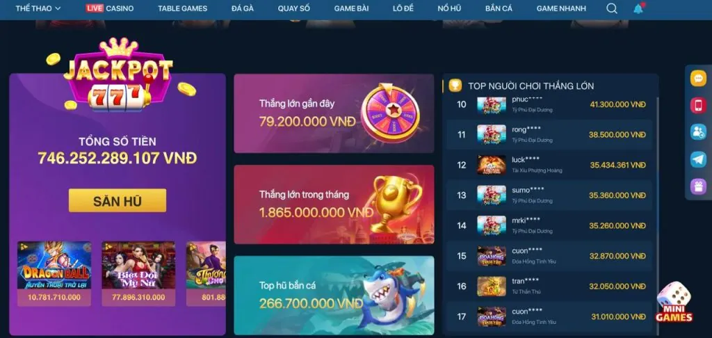 Sự kiện nổ hũ jackpot xoso1234